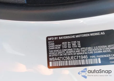 2018 BMW 430I из США, поврежденный, VIN WBA4Z1C58JEC71946